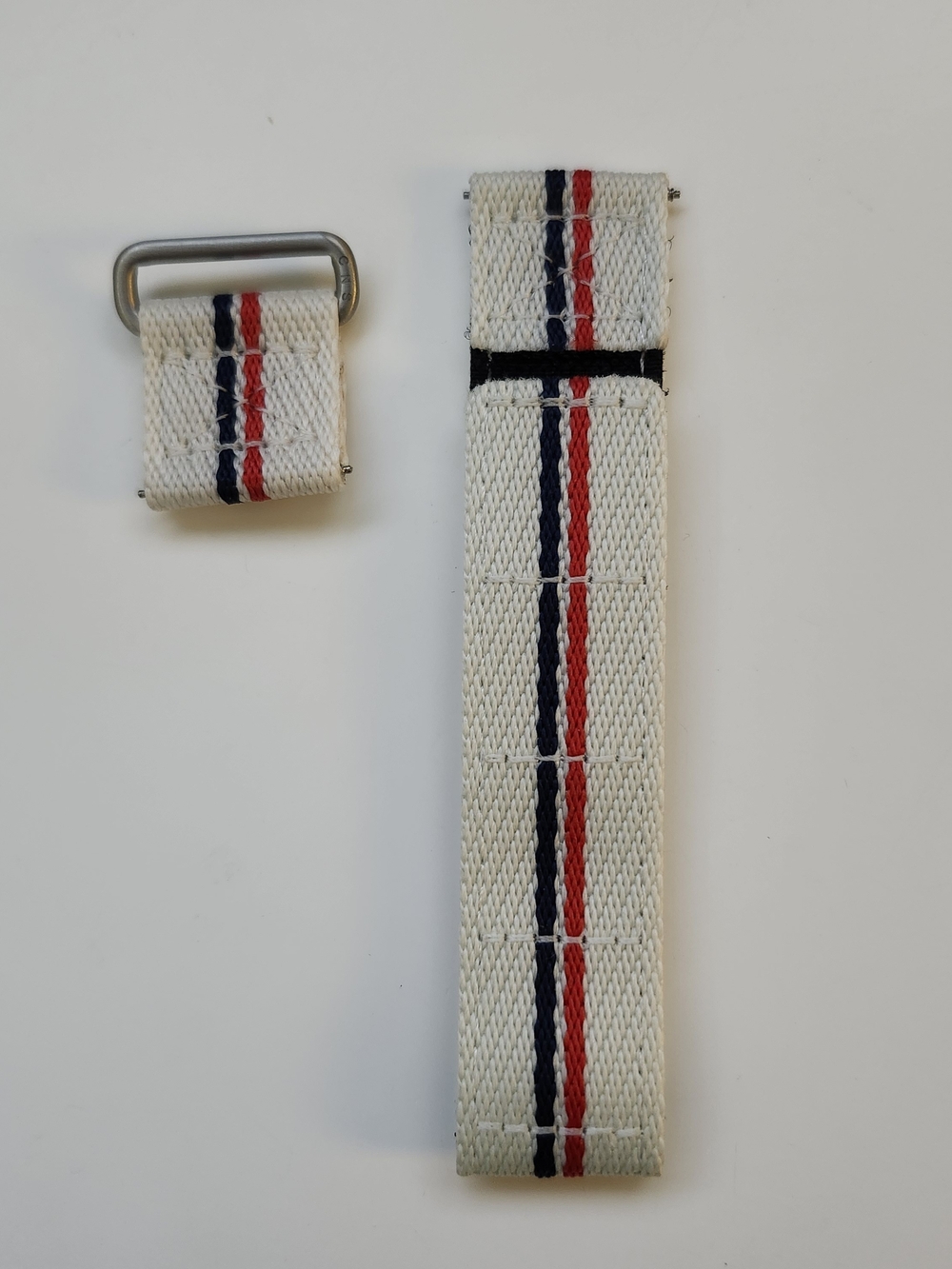22mm 2-Piece Watch White Striped Glow in the Dark Strap Band